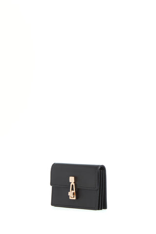 Black Leather Concertina Card Wallet - Side Angle | Gabriela Hearst