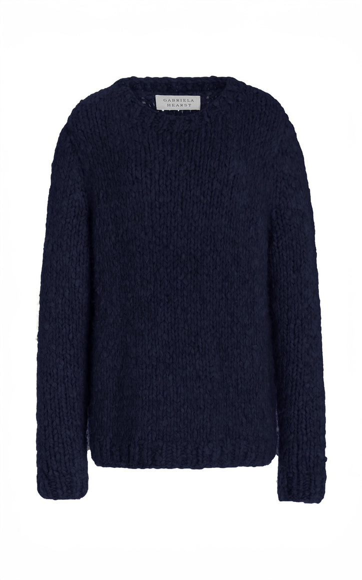 Lawrence Knit Sweater in Dark Navy Welfat Cashmere