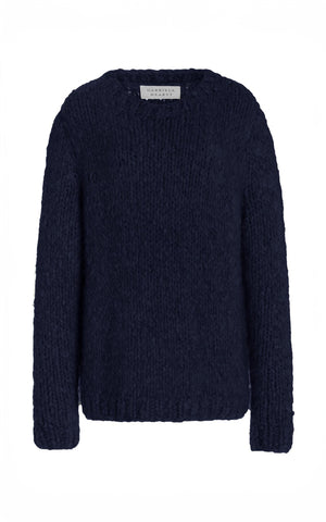 Lawrence Knit Sweater in Dark Navy Welfat Cashmere