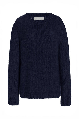 Lawrence Knit Sweater in Dark Navy Welfat Cashmere
