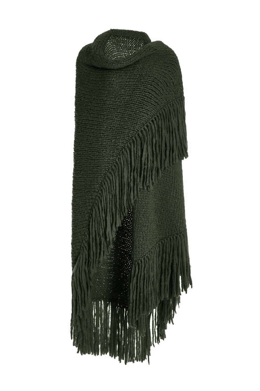 Lauren Knit Wrap in Olive Welfat Cashmere