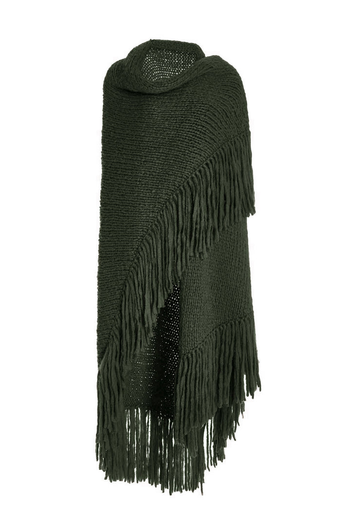 Lauren Knit Wrap in Deep Olive Welfat Cashmere