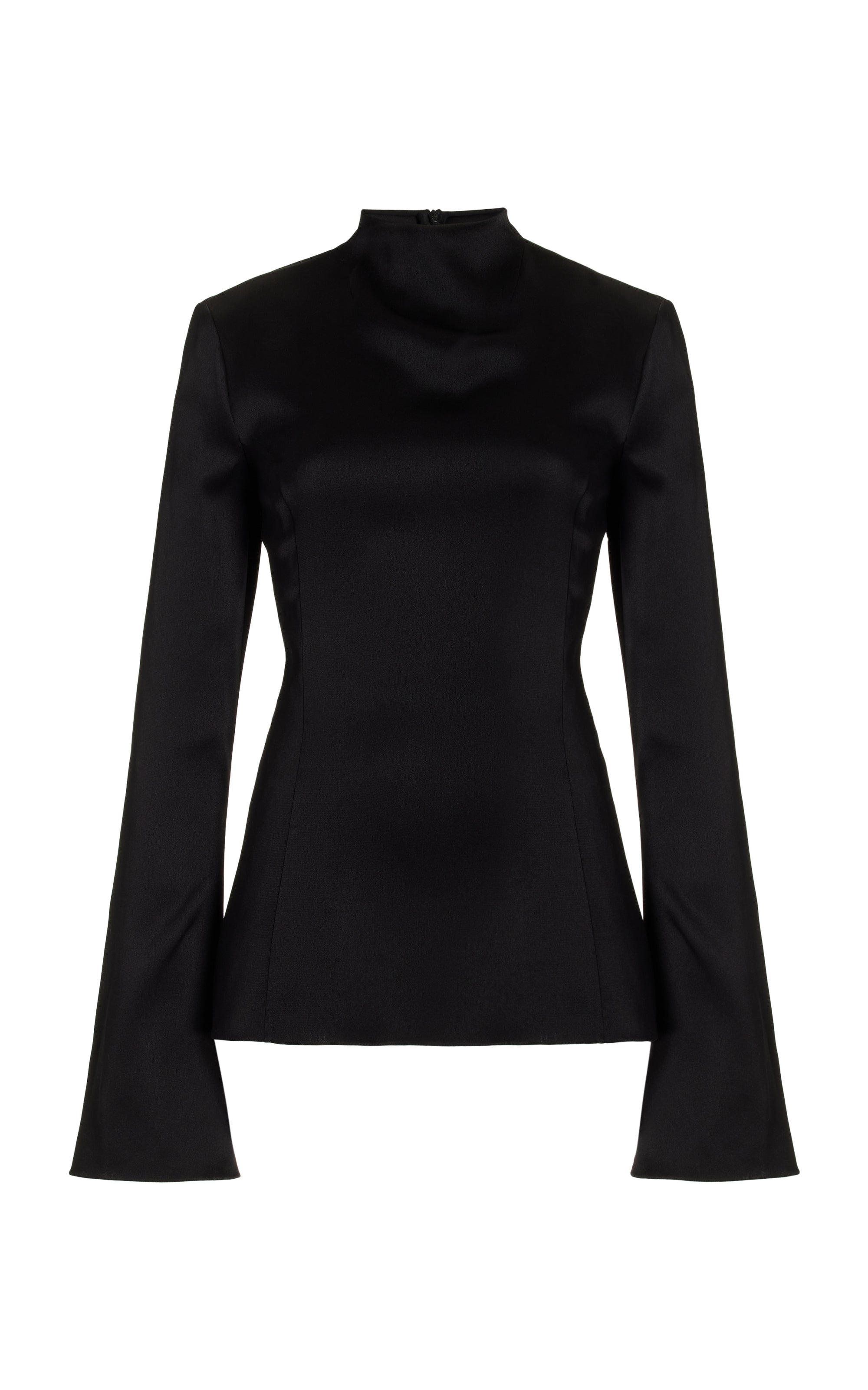 Sunniva Cropped Turtle Neck Top - Black