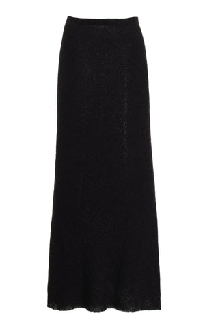 Belo Skirt in Black Silk Cashgora Boucle Gauze