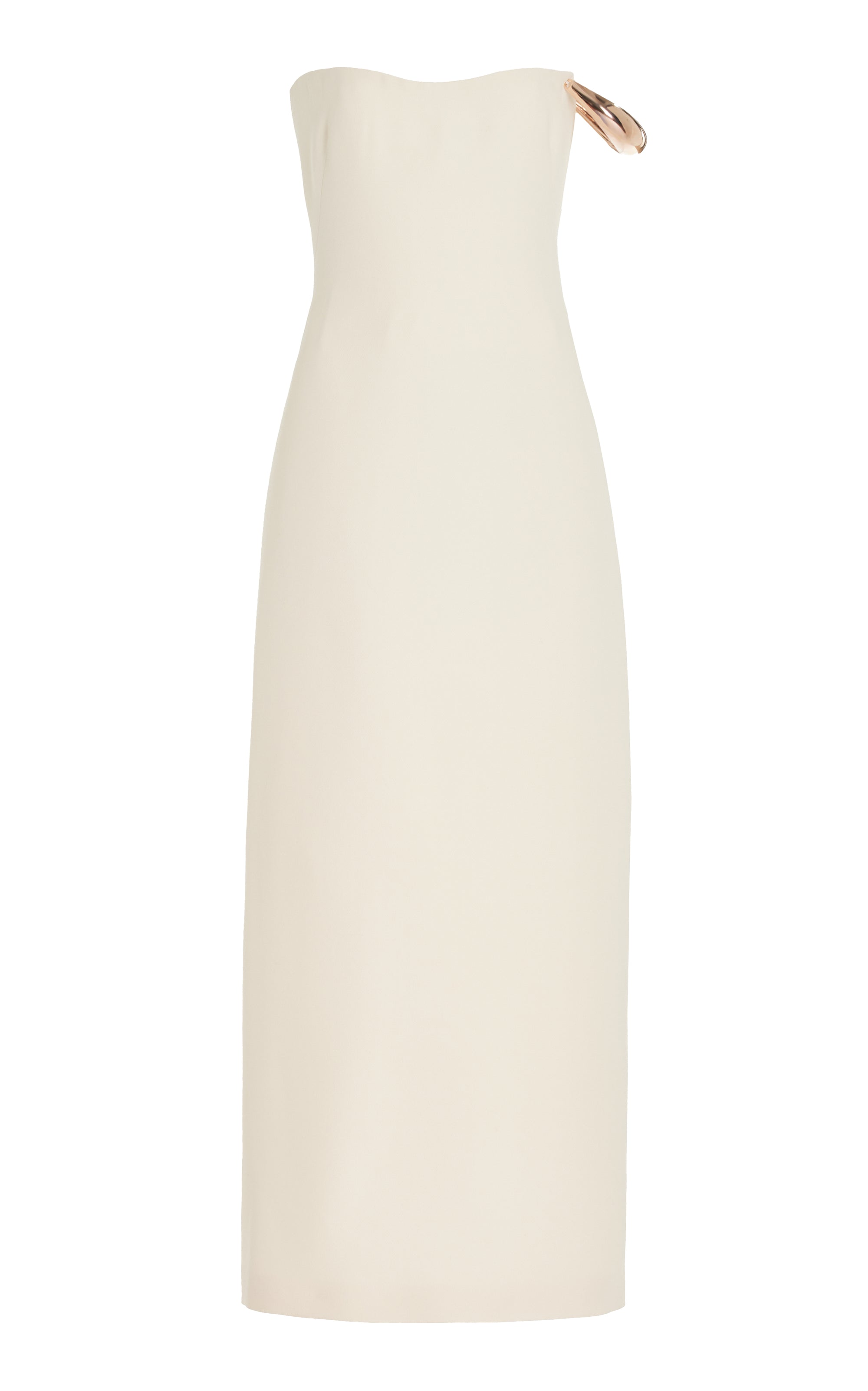 The Polished Draped Dress Ivory - ANCORA