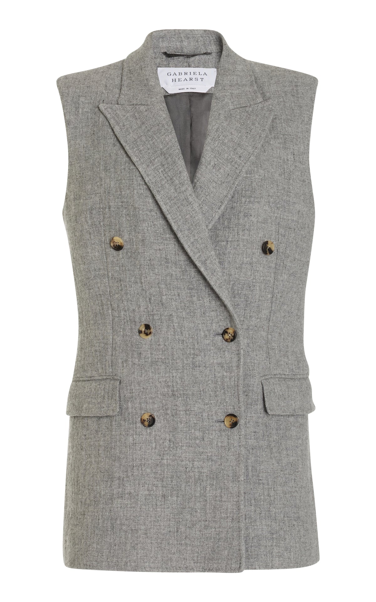 Mayte Vest in Light Grey Melange Cashmere Linen