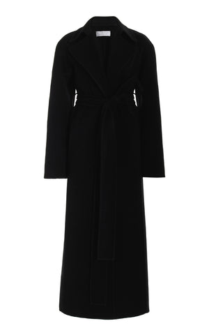 Lachlan Trench Coat in Black Double-Face Recycled Cashmere