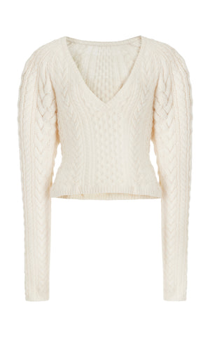 Arwel Knit Sweater in Ivory Cashmere