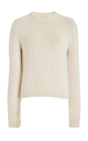 Rhun Knit Sweater in Ivory Cashmere