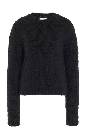 Dalton Knit Sweater in Black Welfat Cashmere