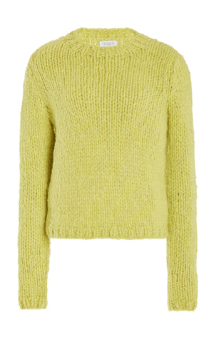 Dalton Knit Sweater in Lime Adamite Welfat Cashmere