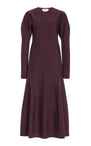 Hannah Knit Dress in Deep Bordeaux Merino Wool Cashmere