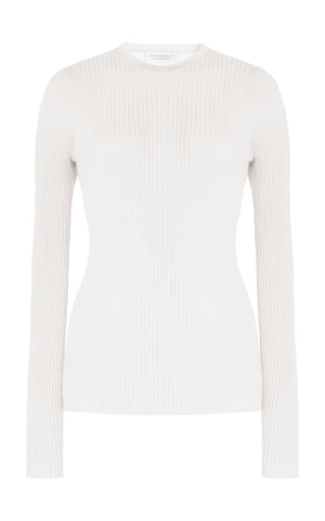 Browning Knit Sweater in Ivory Cashmere Silk