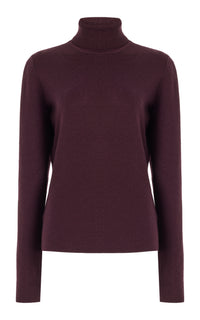 May Knit Turtleneck in Deep Bordeaux Cashmere Wool