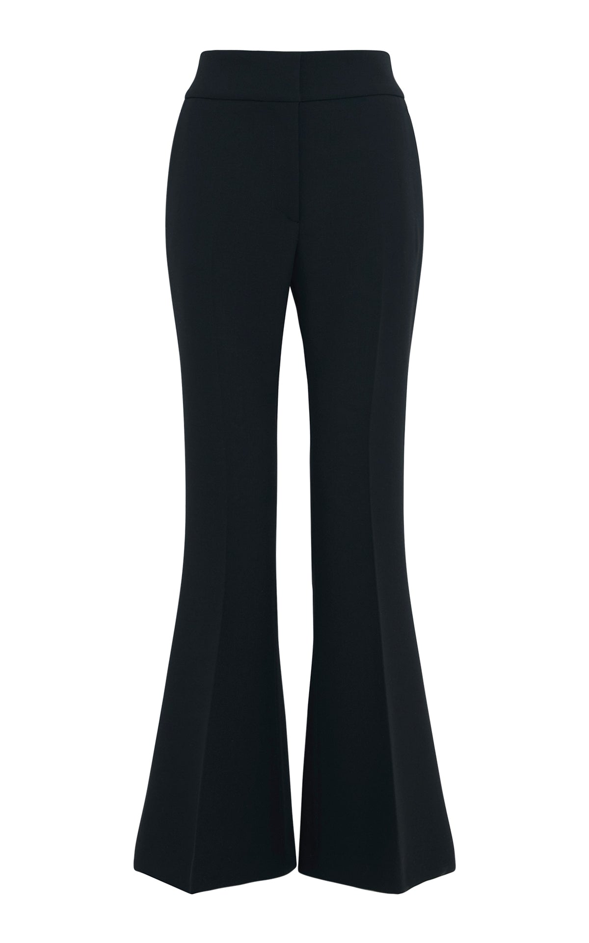 Marsh Flare Cropped Pant in Black Wool Crepe