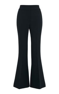 Marsh Flare Cropped Pant in Black Wool Crepe