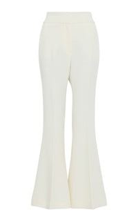 Marsh Flare Cropped Pant in Ivory Wool Crepe