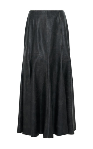 Amy Skirt in Black Soft Leather