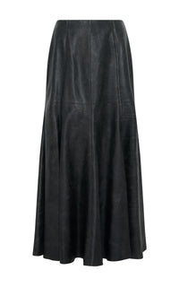 Amy Skirt in Black Leather