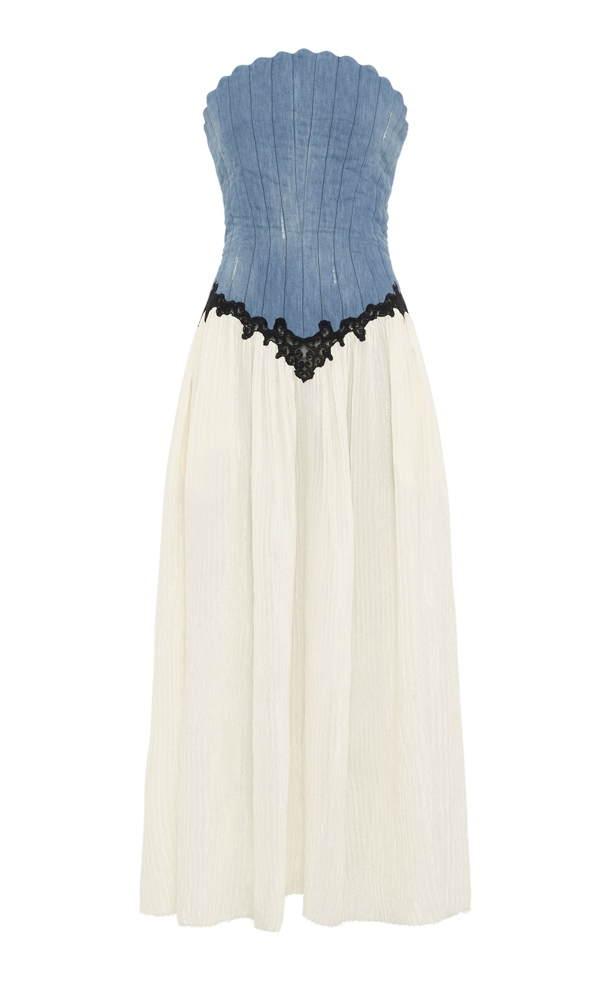 Gabriela Hearst Gleen Strapless Denim Corset Maxi Dress, Women's, 2, Casual & Work Dresses Maxi Dresses
