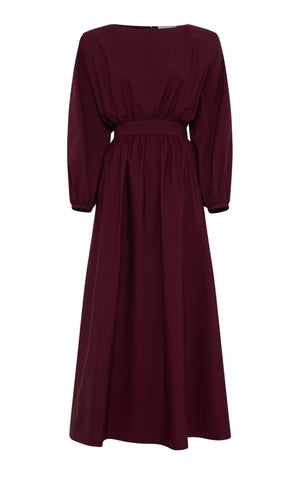 Ahmose Maxi Dress in Bordeaux Sea Island Cotton