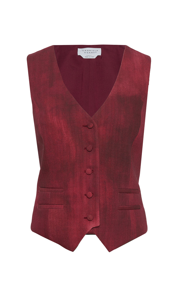 Coleridge Vest in Bordeaux Virgin Wool