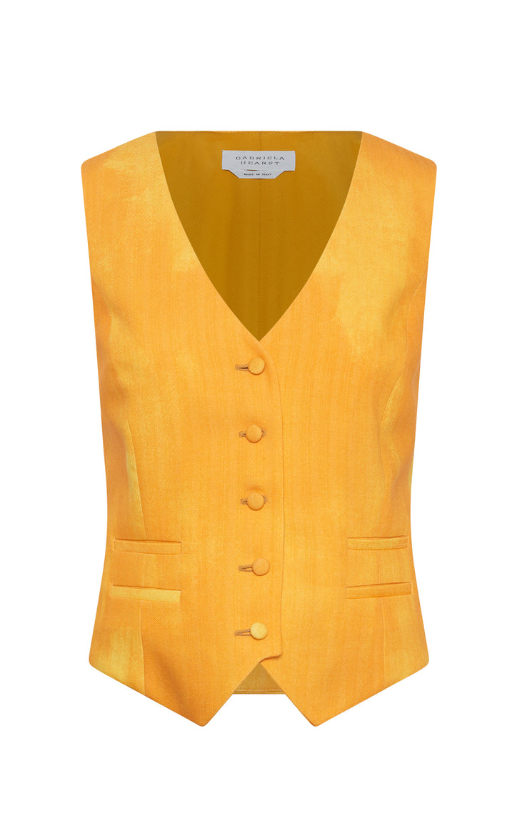 Coleridge Vest in Cadmium Yellow Virgin Wool