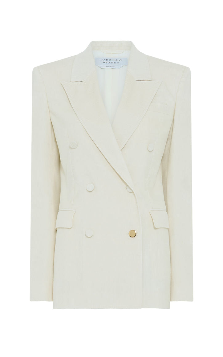 Gavin Blazer in Ivory Sea Island Cotton Corduroy