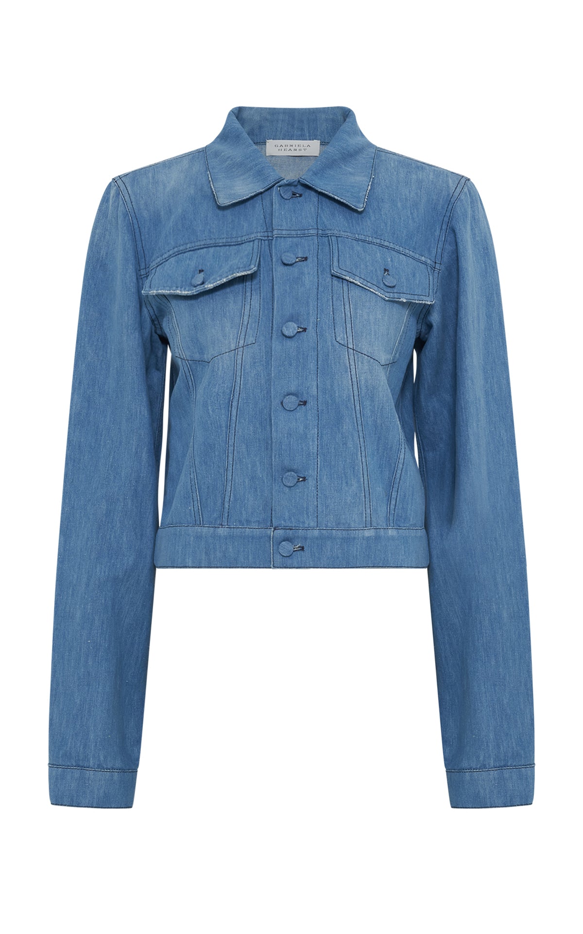 Roland Jacket in Light Blue Recycled Cotton Linen Denim