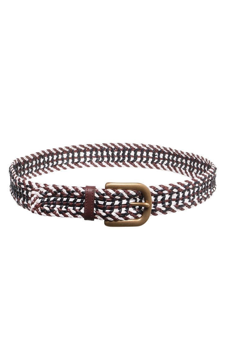 Sam Braided Belt in Chocolate Multi Leather