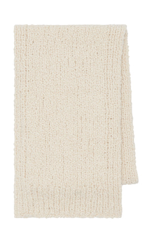 Acacias Knit Scarf in Ivory Cashmere Boucle