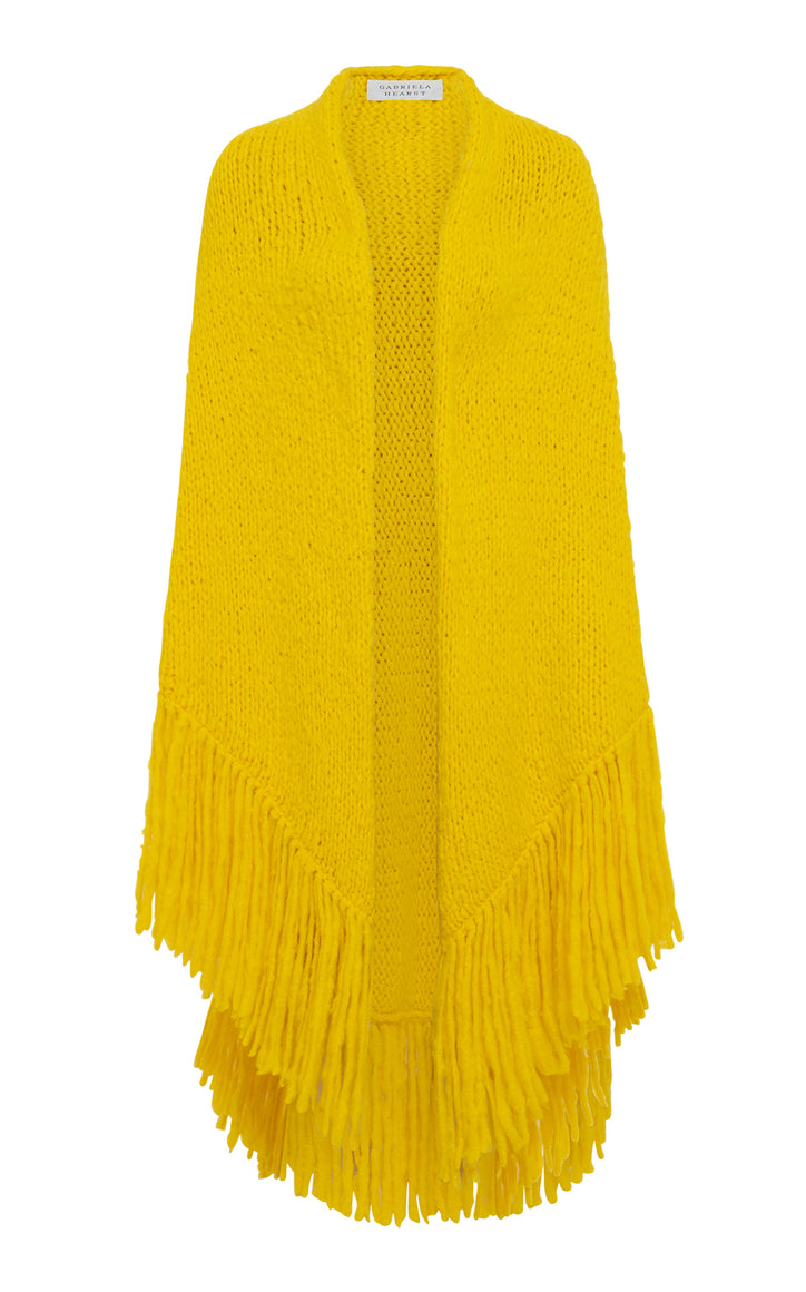 Lauren Knit Wrap in Cadmium Yellow Welfat Cashmere