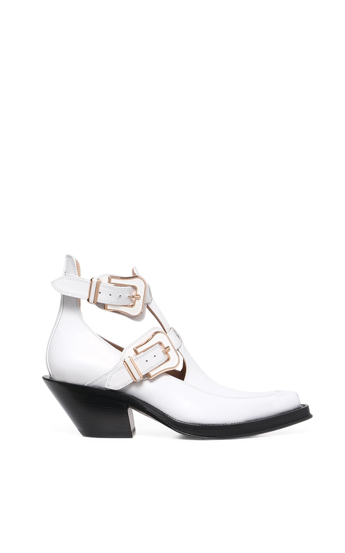 Castro Ankle Boot in Pearlized White Leather