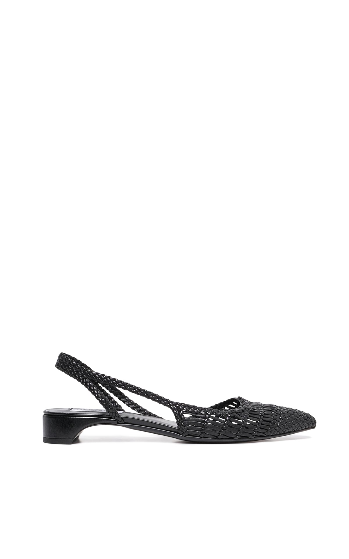 Perro Braided Slingback Pump in Black Leather