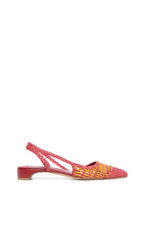 Perro Braided Slingback Shoe in Pink Multi Leather