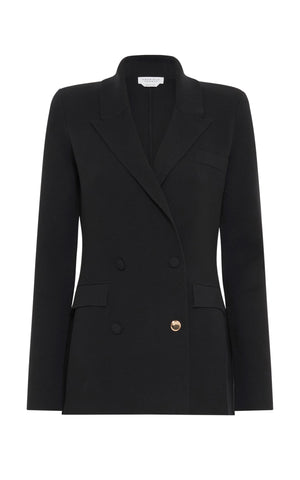 Bowen Knit Jacket in Black Merino Wool Cashmere