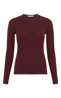 Browning Knit Sweater in Bordeaux Cashmere Silk