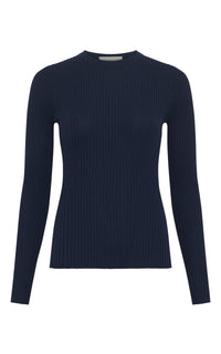 Browning Knit Sweater in Electric Navy Cashmere Silk