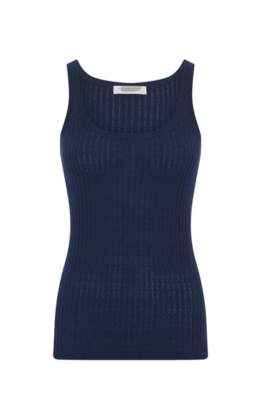 Women's Navy Cashmere Silk Tank Top | Gabriela Hearst