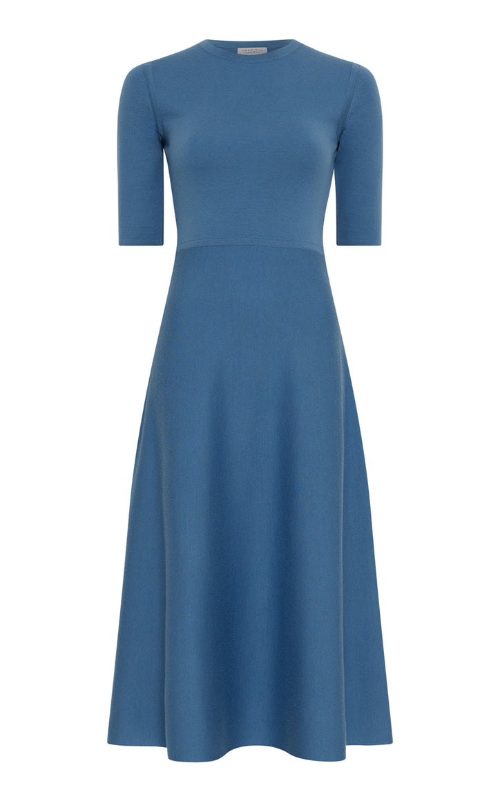 Seymore Knit Midi Dress in Sky Merino Wool Cashmere