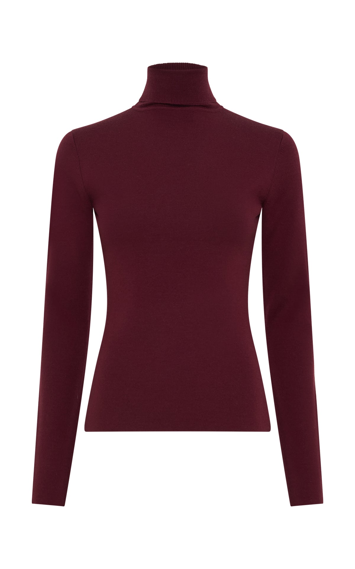 Costa Knit Turtleneck in Bordeaux Cashmere Silk