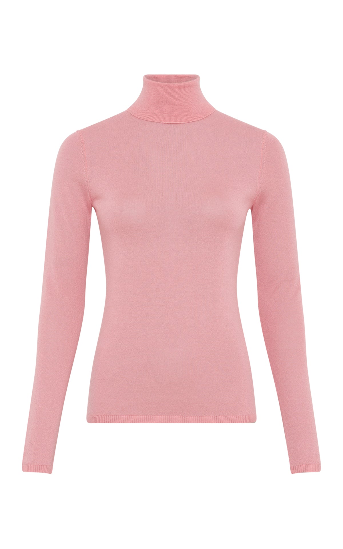 Costa Knit Turtleneck in Rosa Cashmere Silk