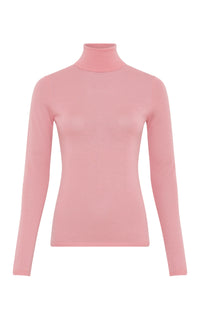 Costa Knit Turtleneck in Rosa Cashmere Silk