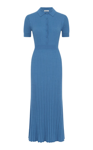 Amor Knit Midi Dress in Sky Cashmere Silk