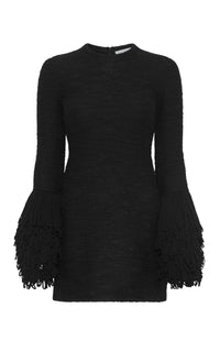 Liam Knit Mini Dress in Black Cashmere Silk