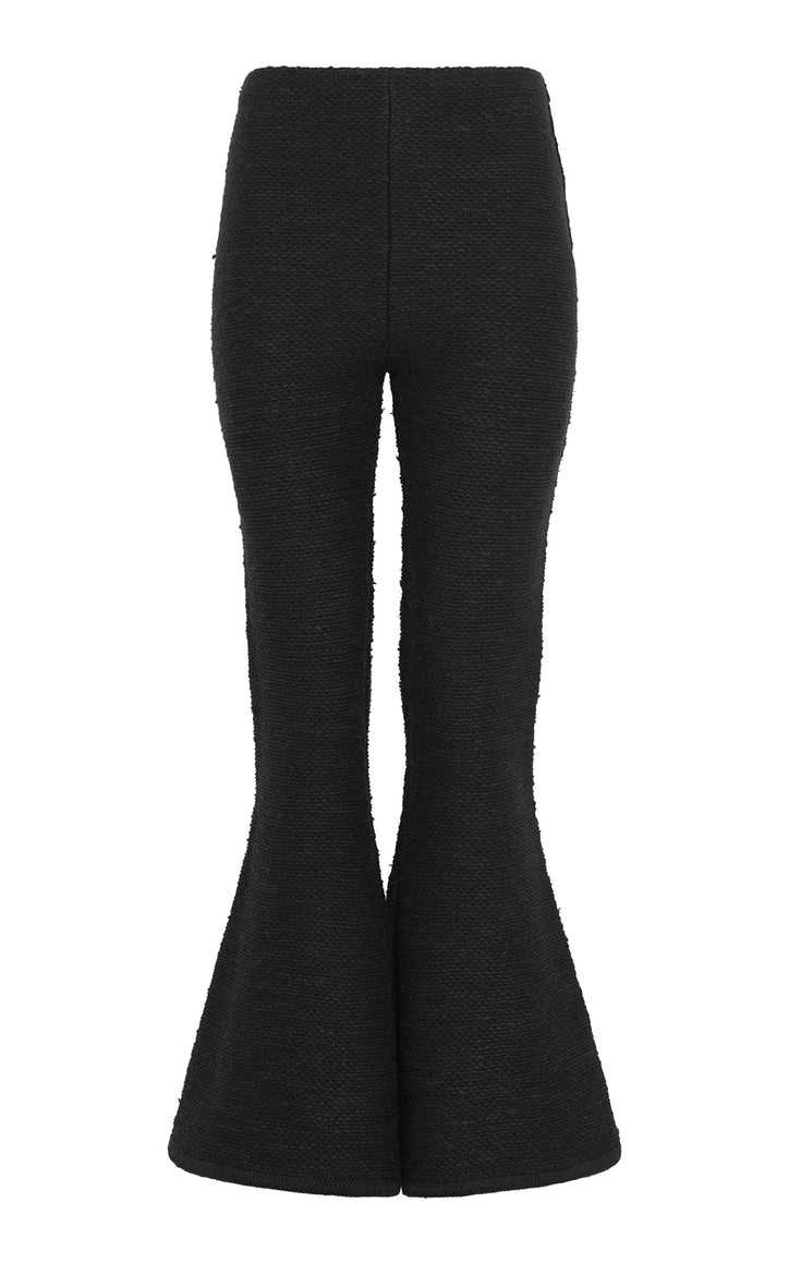 Karpo Flare Cropped Knit Pant in Black Cashmere Silk