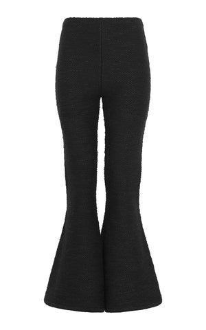 Karpo Flare Cropped Knit Pant in Black Cashmere Silk