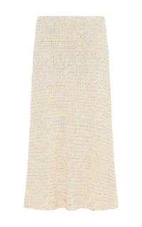 Pan Knit Maxi Skirt in Ivory Multi Beaded Cashmere