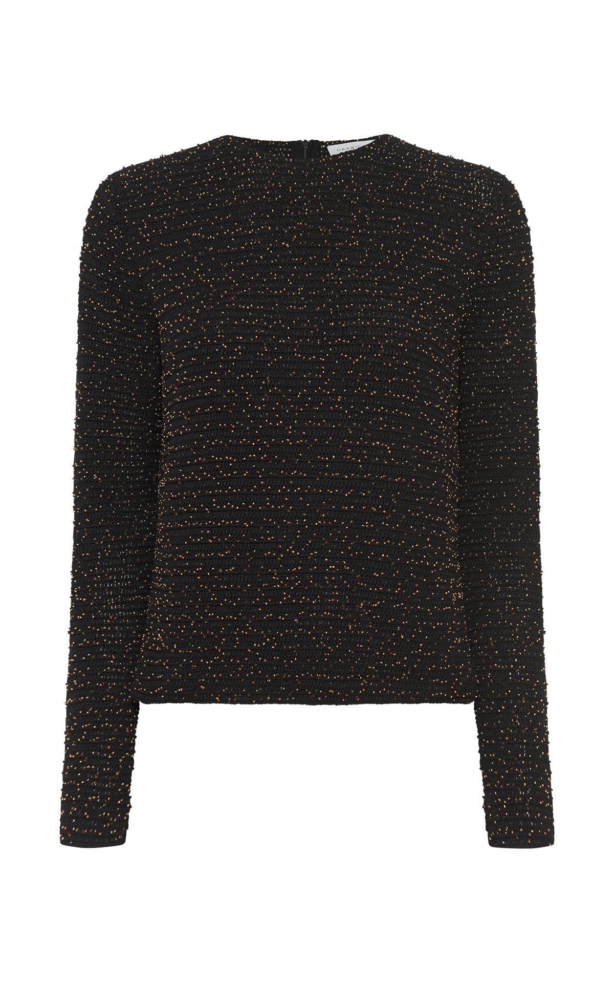 Galene Knit Sweater in Black & Gold Beaded Cashmere