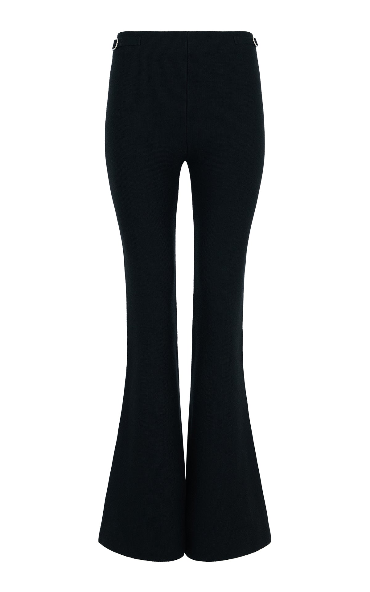 Ayala Flare Cropped Knit Pant in Black Merino Wool Cashmere